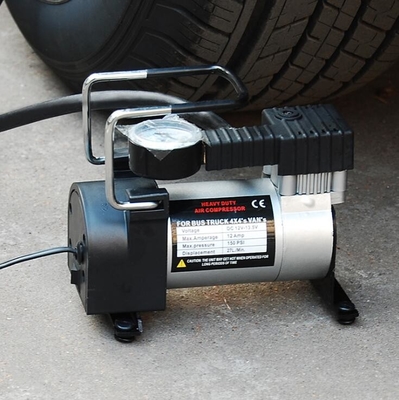 12v φορητός αεροσυμπιεστής μετάλλων για ενιαίο κύλινδρο χρώματος αυτοκινήτων το μαύρο ασημένιο